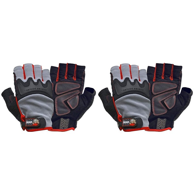 GREASE MONKEY mens Pro Gloves Grease Monkey Fingerless Large  Grey/Black  Large 1 Pair US - Image 1